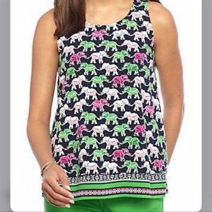 Crown & Ivy Sleeveless Elephant Tiered Top